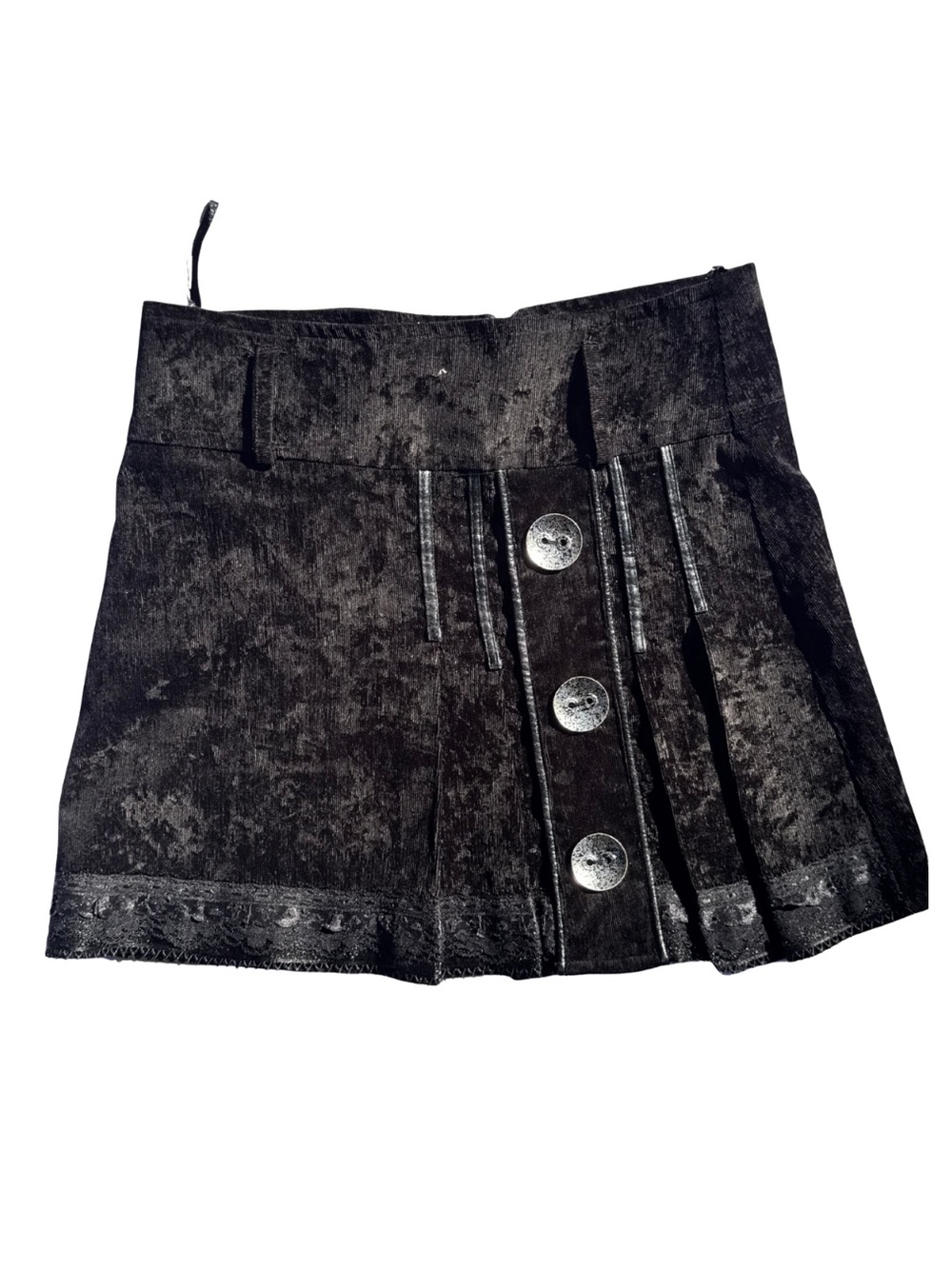Verdant 1 Y2K Rare Crushed Velvet Mini Skirt